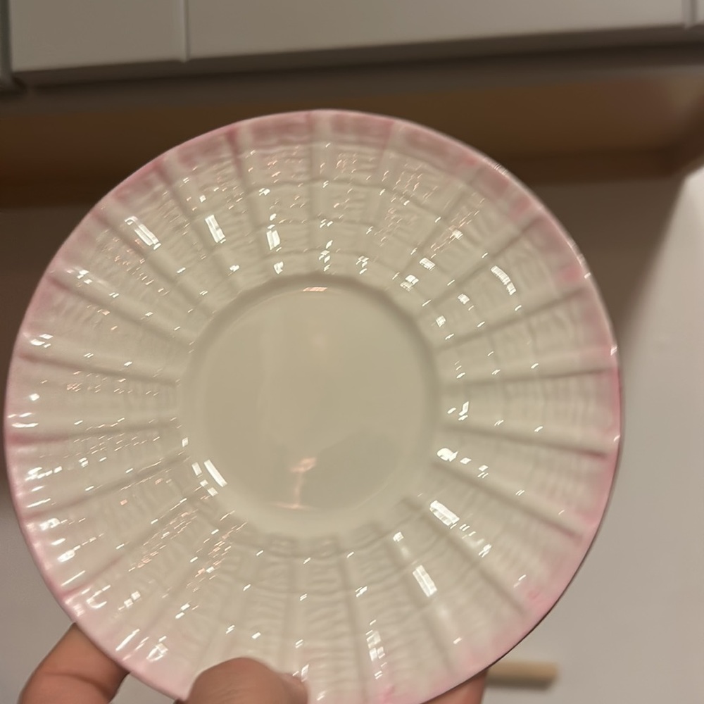 💕Rare Belleek Ireland pink shell tea set for two - Picture 10 of 12
